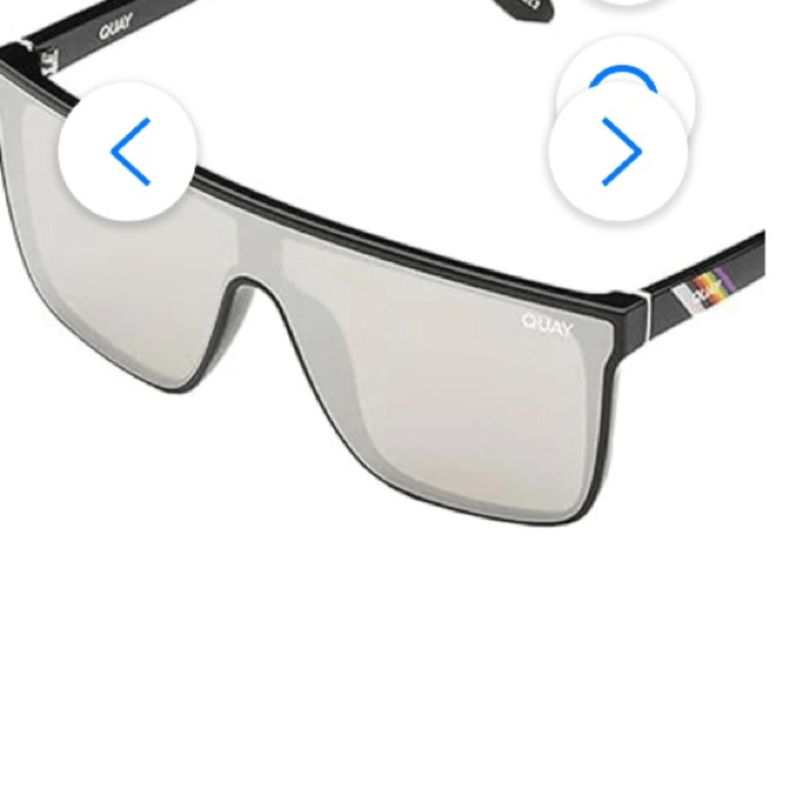 New ! Rare Quay Nightfall Silver Black Sunglasses With Case